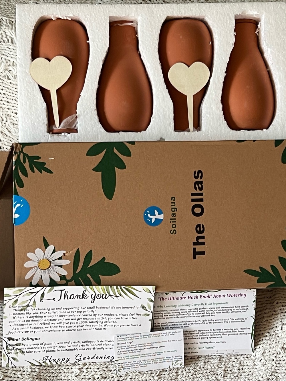 Amazing!! New! The Ollas Terracotta Plant self Watering Set - 4 Pack